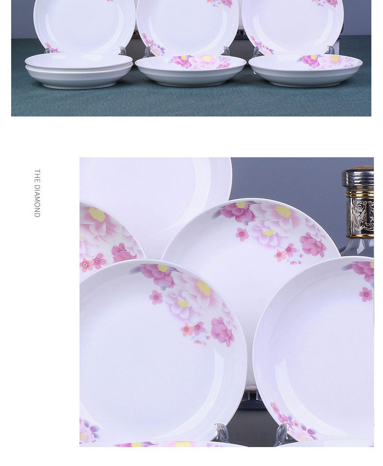 Ten ceramic dishes suit plate combination of fruit home round lovely snack dumpling cuisine dishes