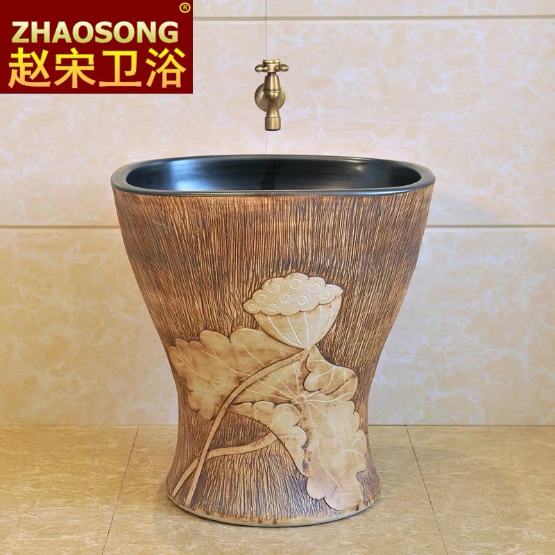 Mop pool Central European retro balcony Powder Room Household mop basin Mop pool Floor-to-ceiling outdoor large sink