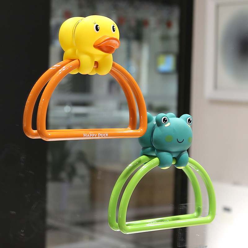 Japan free hole suction wall-type bathroom powder room towel rack Children's cartoon cute towel bar baby hook