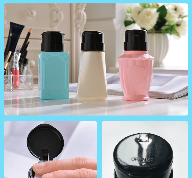 Dỡ nước móng tay đặc biệt sơn móng tay móng tay dầu nhấn chai nhựa móng tay công cụ rửa lớn rỗng chai công suất cọ nét gel