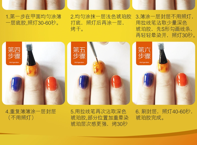 Sơn móng tay Bán buôn Sơn móng tay chính hãng Amber Amber Ba Lan Gum Pumpkin Color Phot Liệu pháp Sơn móng tay 彩绘 15ml - Sơn móng tay / Móng tay và móng chân