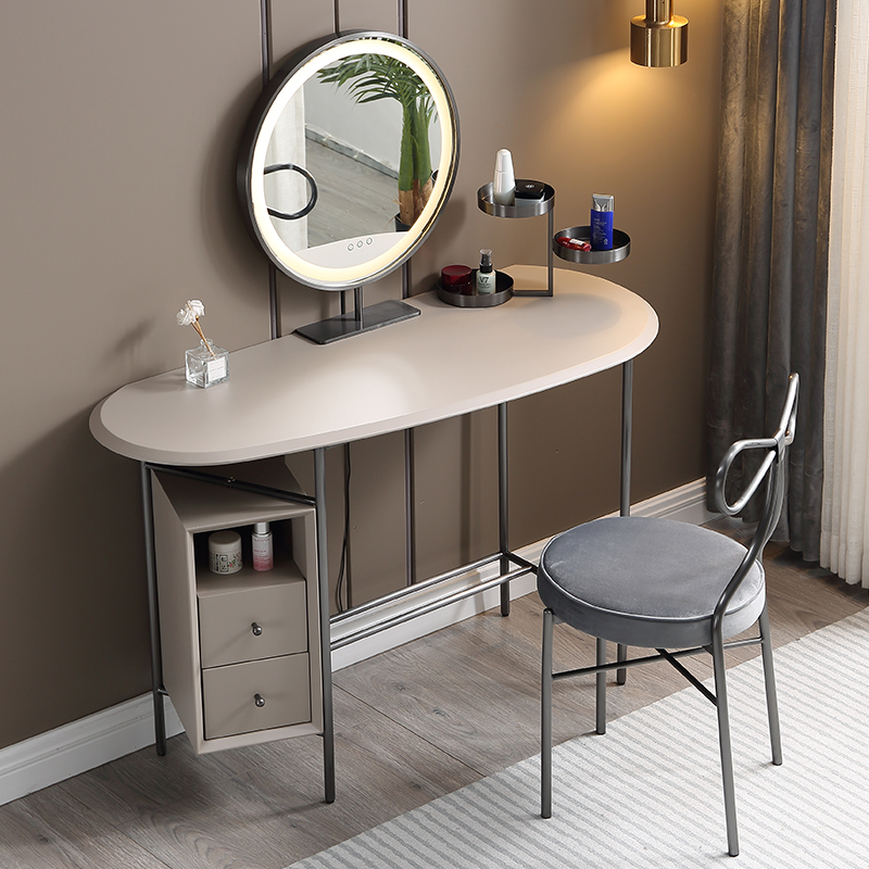 Modern minimalist net red ins wind light lavish makeup table small makeup desk bedroom with makeup table desk integrated