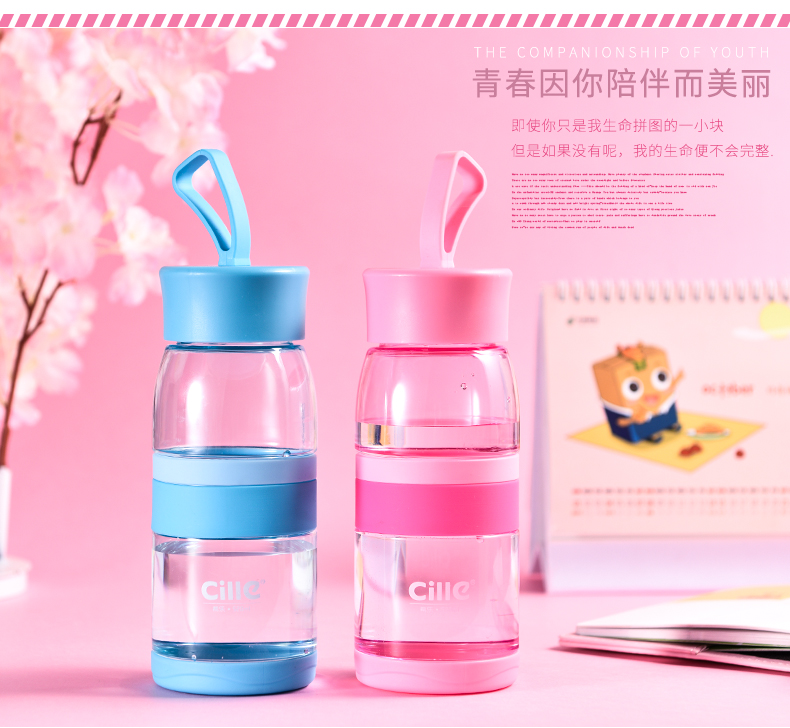 Xile Cup Xu Hướng Sáng Tạo Cốc Nhựa Xách Tay Leakproof Cup Nam Giới và phụ nữ Sinh Viên Thể Thao Chai Các Cặp Vợ Chồng Hand Cup