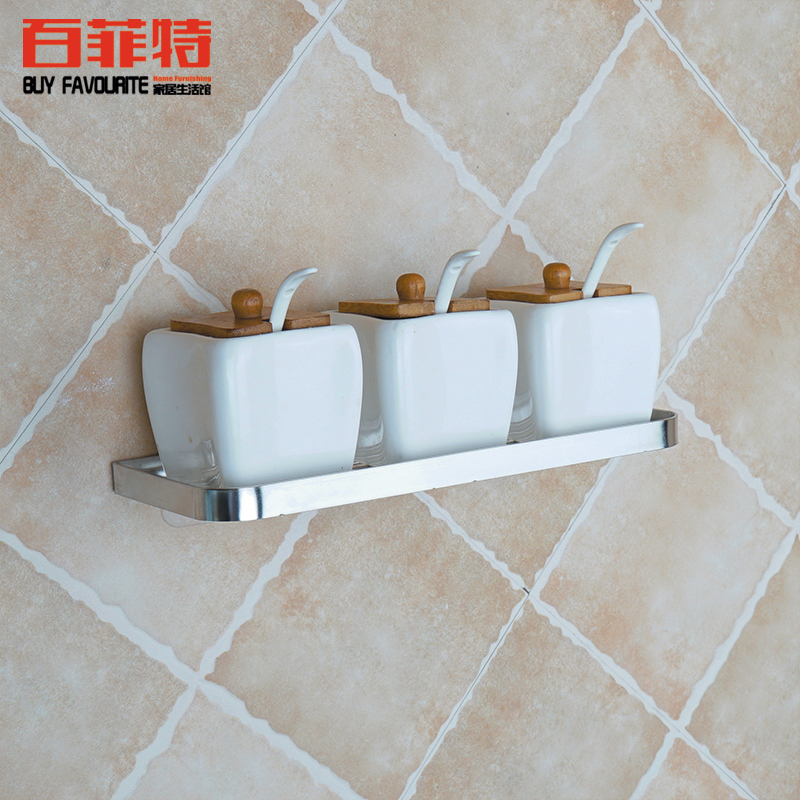 304 stainless steel punch-free seasoning rack multi-functional kitchen rack wall wall-mounted corner storage rack