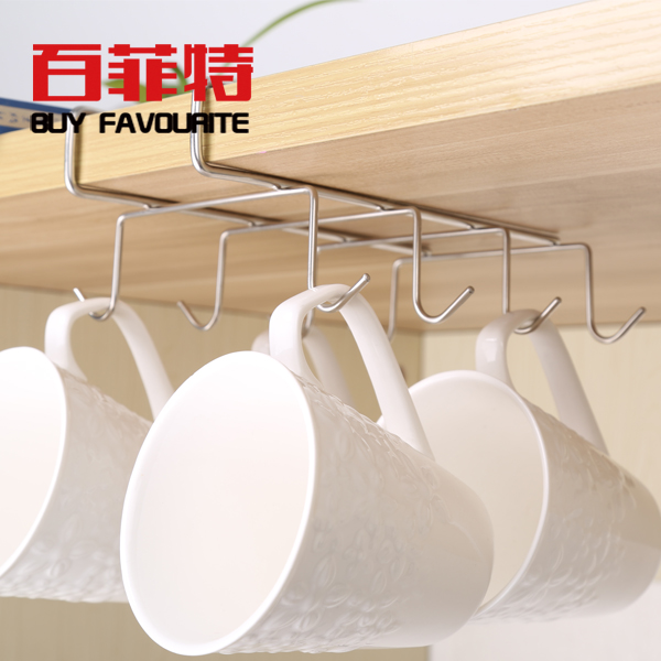 304 stainless steel hanging glass nail-free hanging coffee cup mug rack Storage rack Hanging storage rack Wine glass rack