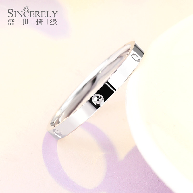 Sheng Shiqi Platinum Ring pt950 Platinum Withdrawal Brief Yoshinori Light ring Men and women Platinum Ring Handwear