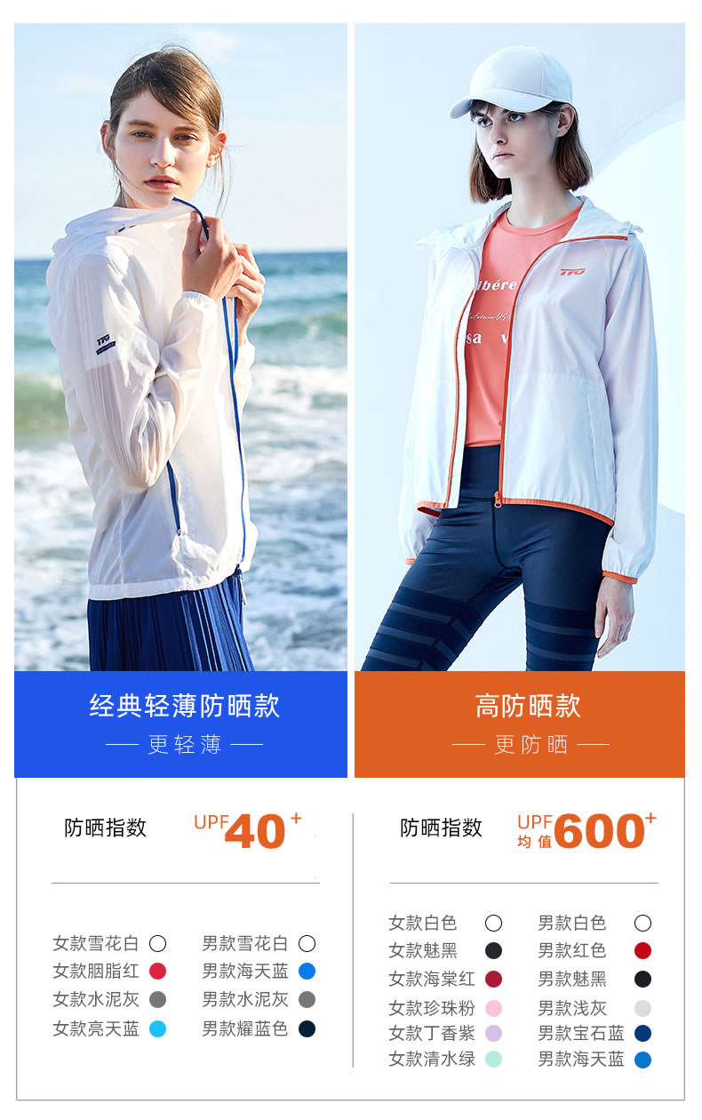 美国 TFO 男女款户外防晒皮肤衣 UPF40+ 图3