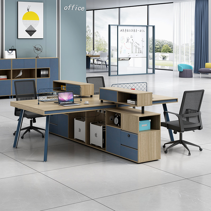 Staff office desk and chair combination 4-person card holder 4-person working seat simple modern financial computer desk office furniture