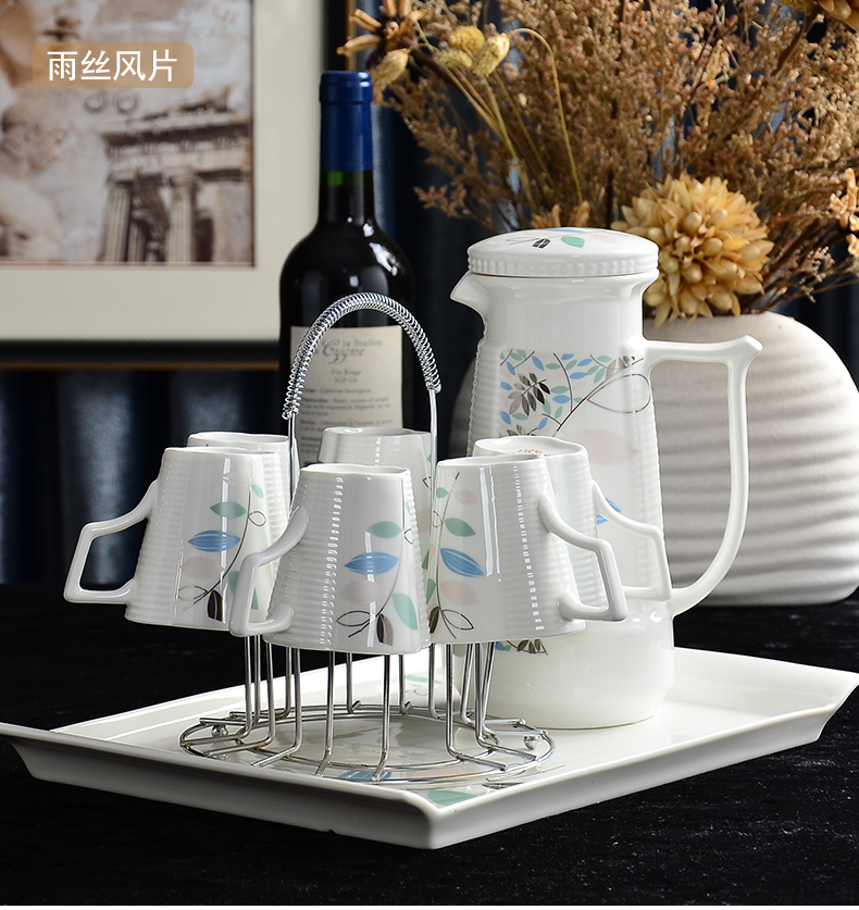 Family light with excessive water BeiBei suits for home sitting room with ceramic water drinking cup with the tray of a complete set of the teapot