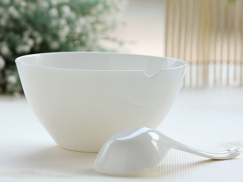 Pure white ceramic household contracted ceramic bowl of soup bowl rainbow such use cereal salad bowl move web celebrity ltd. breakfast dishes