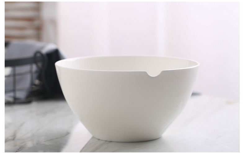 Pure white ceramic household contracted ceramic bowl of soup bowl rainbow such use cereal salad bowl move web celebrity ltd. breakfast dishes