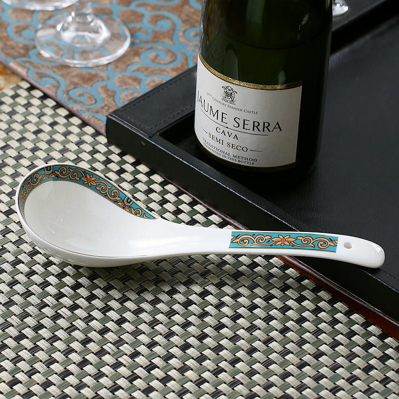 Porcelain show source spoon, spoon stir long - handled spoon run ipads China big spoon, spoon, run ceramic tableware