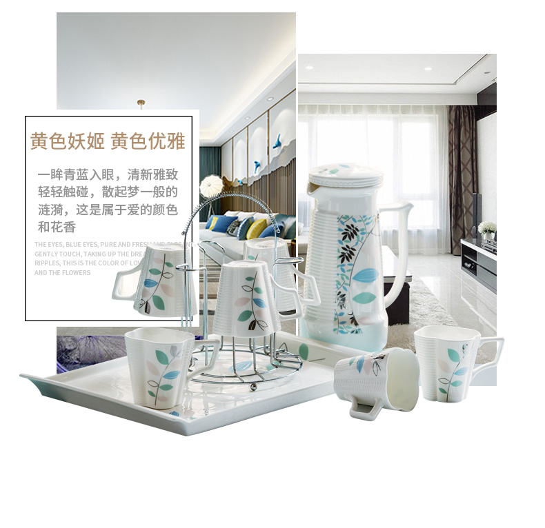 Creative European ceramic water with ipads porcelain cup sitting room suit Chinese pot cup with a cup of cold water high temperature resistant