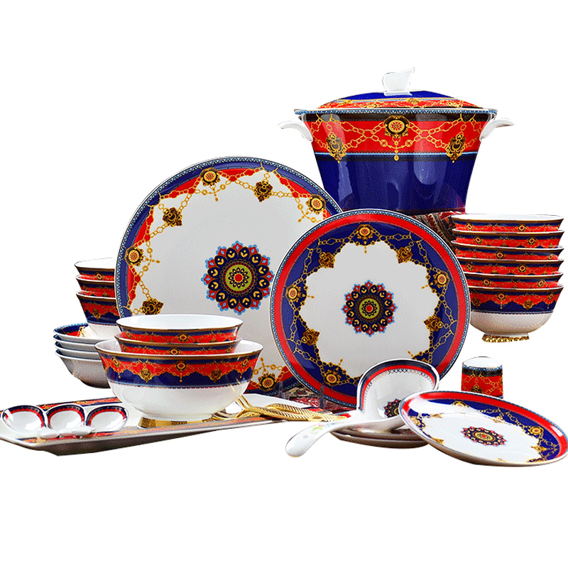 Tangshan origin 56 skull bowls disc suit European ideas more than 10 people and household ceramic plate