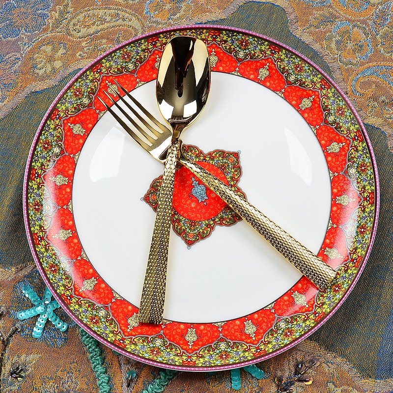 Tangshan creative ipads porcelain steak ou dish dish dish disc flat ceramic plate snack plates western - style tableware