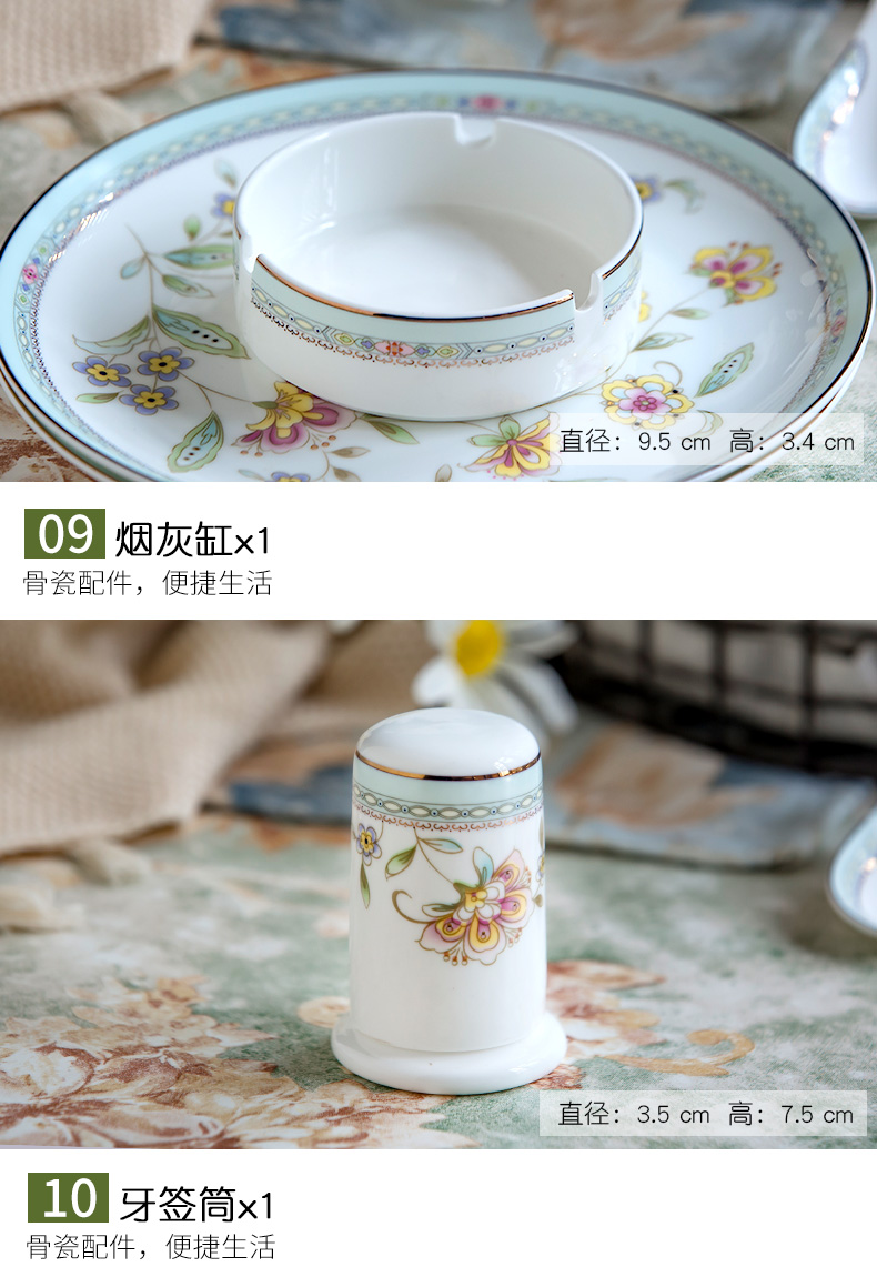 Tangshan ipads porcelain bowl chopsticks tableware suit household of Chinese style 56 head ceramics dishes suit bowl dish wedding gifts