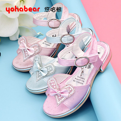 儿童凉鞋女亮钻公主鞋中大童韩版