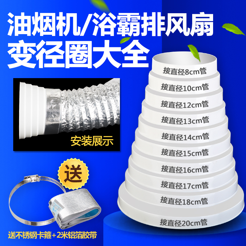 Range Hood Reducer Exhaust Pipe Adapter Kitchen Flue Pipe Reducer Large to Small Head Check Valve Reducer Range Hood Reducer Exhaust Pipe Adapter Kitchen Flue Pipe Reducer Large to Small Head Check Valve Reducer