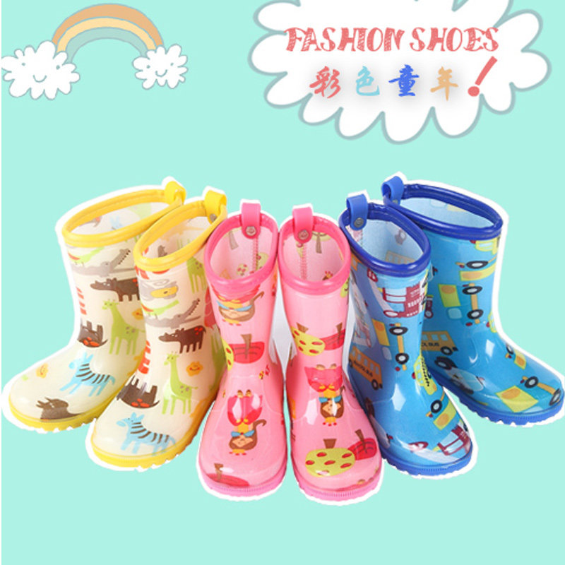 Round Cute Children Rain Shoes Boy Baby Rubber Shoes Cute Rain Boots Girl Fashion Non-slip Water Shoes All Season