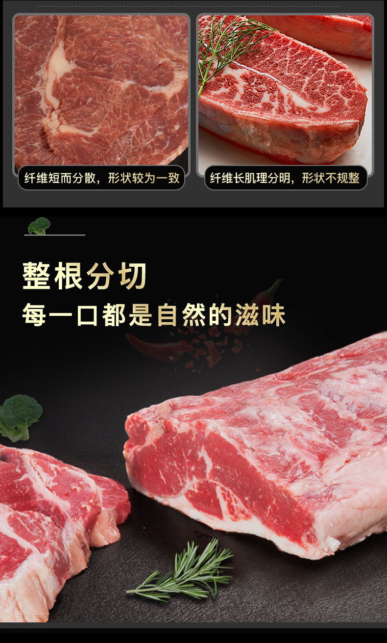 澳洲进口 谷饲雪花牡蛎肉牛排  1200g 共8片 图5