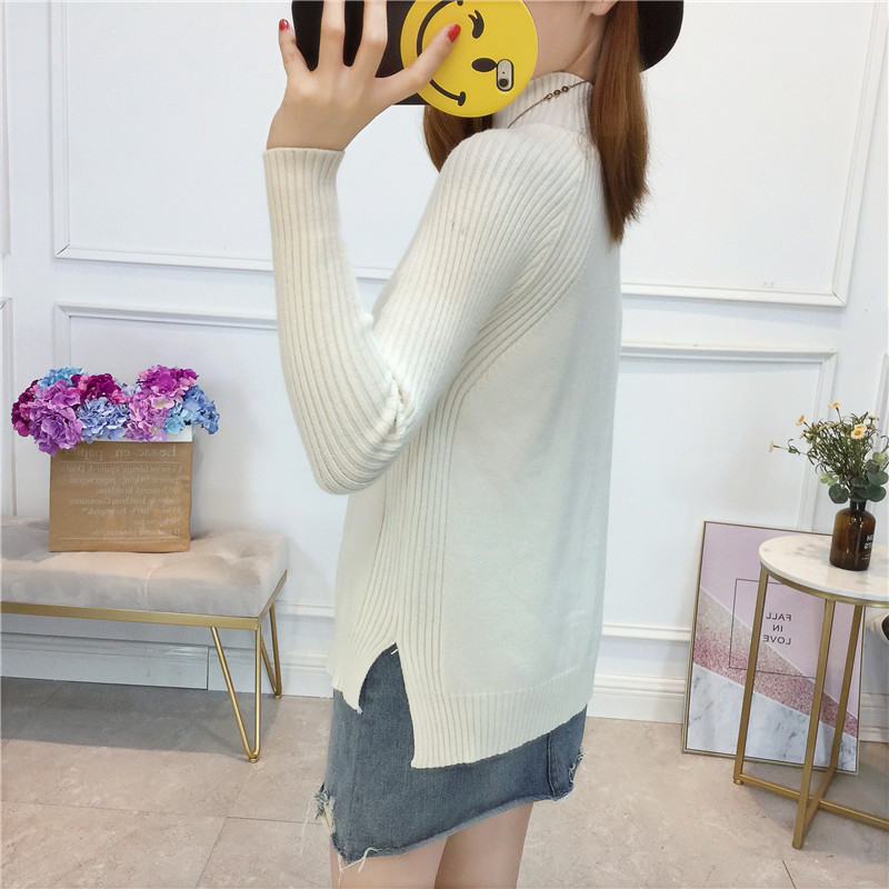 Mùa xuân và mùa thu mới của phụ nữ Phiên bản Hàn Quốc của áo sơ mi nữ rộng rãi áo len ngắn cổ áo len cổ tròn áo len nữ dày áo len cao cổ nữ hàn quốc