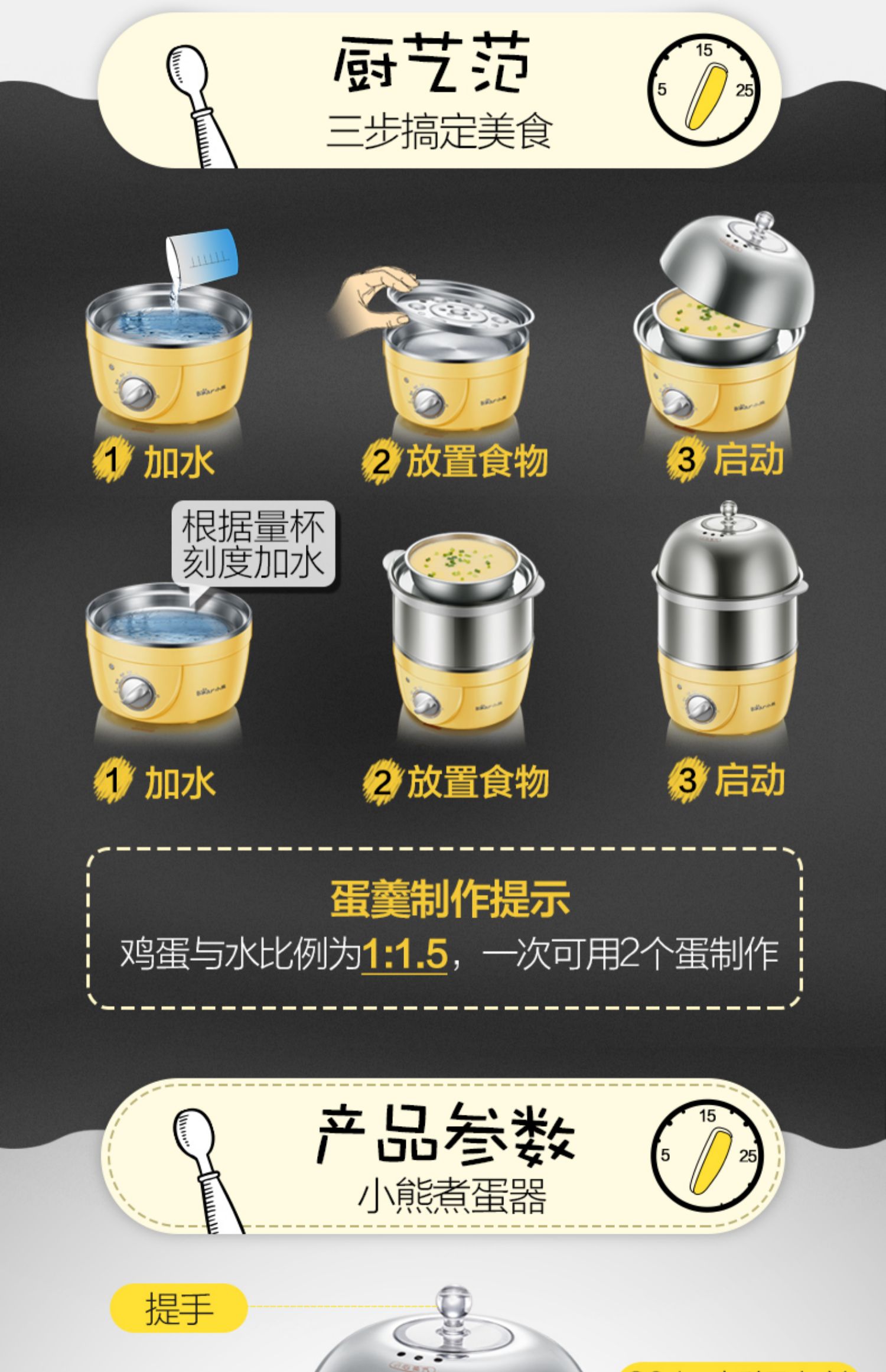 nồi hấp kính Gấu trứng gia đình tự động tắt nguồn nhỏ hấp trứng nhỏ đôi bằng thép không gỉ hầm trứng hầm trứng - Nồi trứng ca nấu mì đa năng daewoo