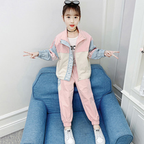 Childrens girls spring and autumn suit 2 3 4 4 3 5 5 7 6 10 7-8 year old girl spring and autumn childrens clothes