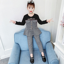 3 girls autumn suit 2021 New Girls 4 Korean version 5 spring and autumn foreign atmosphere 6 Childrens Sports 7 two sets 8 years old tide