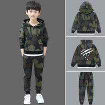 Boy spring and autumn suit 2021 New 6 middle and Big Boy 7 foreign 8 boys sports Korean version of two-piece 10-12 years old