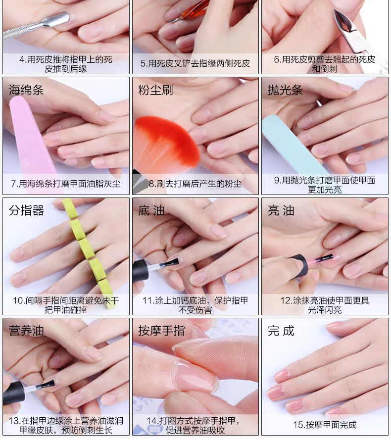 Blue Zone Nail Tool Set Complete Nail Ba Lan Chăm sóc đánh bóng Foundation Novice Cắt tỉa móng tay mẫu vẽ cọ nét đơn giản