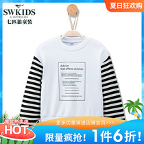 Seven wolves childrens clothing boys sweater 2019 new middle and large childrens spring and autumn tops childrens boys winter Korean version of the tide