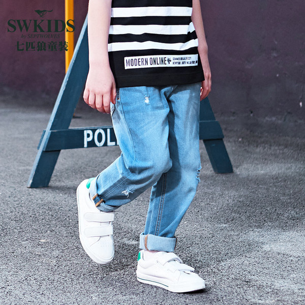 Swkids 七匹狼童装 男童牛仔裤 天猫优惠券折后￥99包邮（￥189-90）