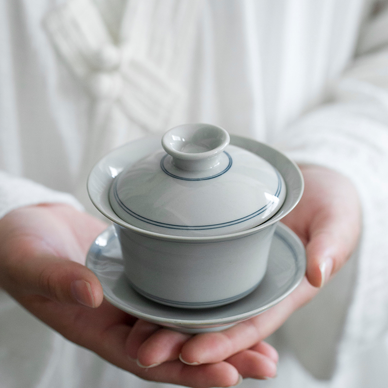 Hand - made xuan grain ceramic only three tureen jingdezhen large not hot tea cups archaize single bowl tea set