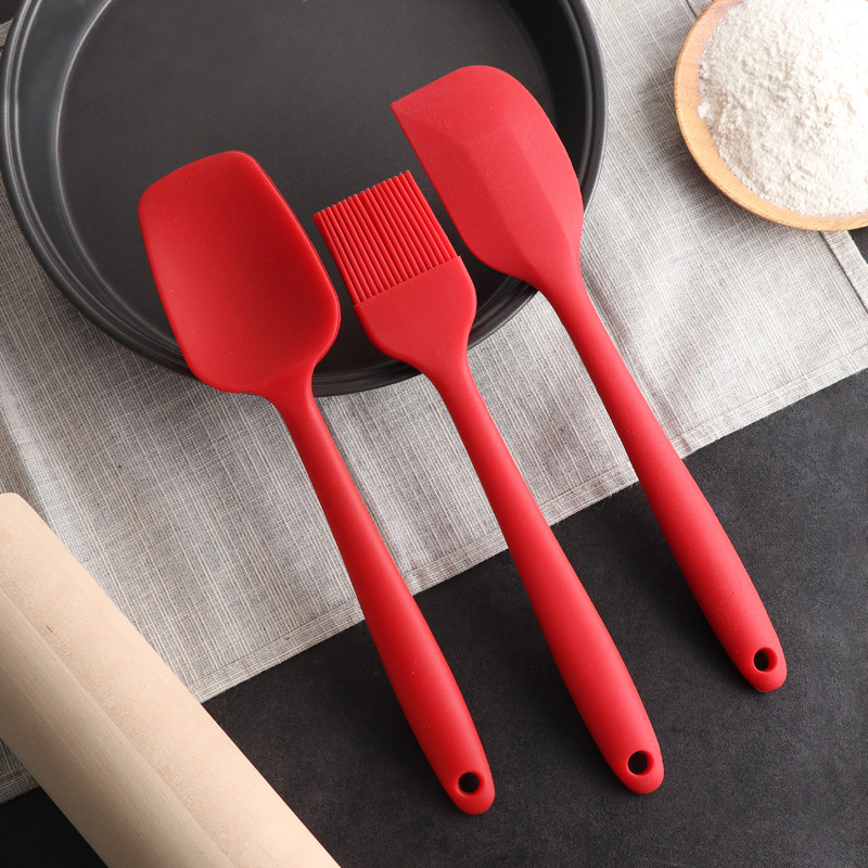 Baking tool silicone spatula high temperature resistant cream spatula three-piece spatula scraper kitchen supplies