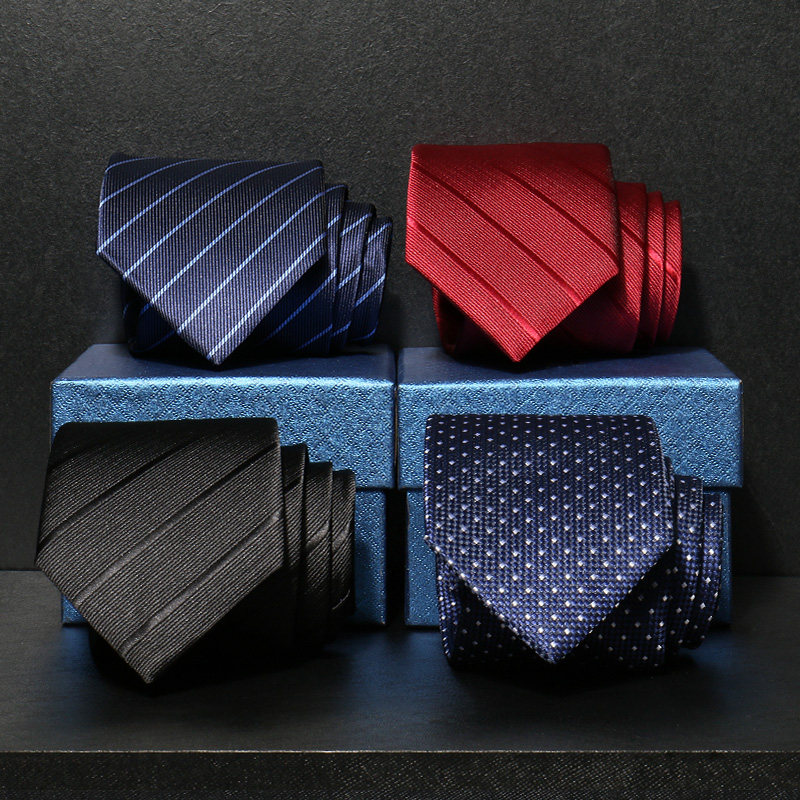 British men's tie business suit 7cm wedding groomsmen Korean version of the lazy zipper black tie men's gift box