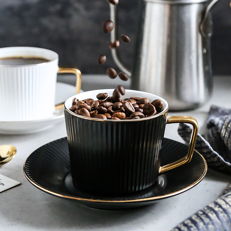 Coffee cup north pull glass ceramic set as thin plate household contracted ou feng European - style key-2 luxury afternoon tea