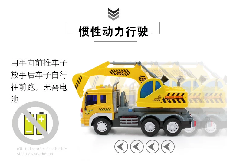 Nói chuyện kỹ thuật xe máy câu chuyện 1:16 mô phỏng lớn máy xúc đồ chơi xe con trai máy xúc - Đồ chơi giáo dục sớm / robot