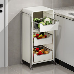 Kitchen Vegetable Storage Rack, Floor-Standing Multi-Layer Household Fruit and Vegetable Basket, Storage Basket, Multi-Functional Movable Vegetable Rack