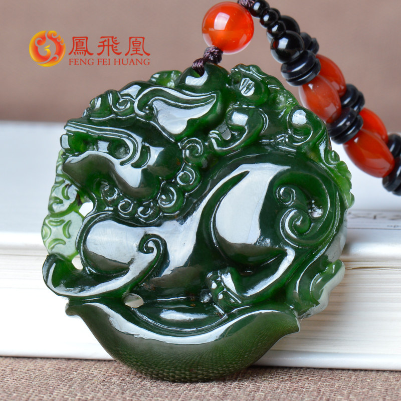 Xinjiang and Tian Yubi Yubiu Pendant Male White Jade Pendant Male White Jade Necklace Jade Pendant Jade Pendant Leather Cuu Jade Pendant Leather Man