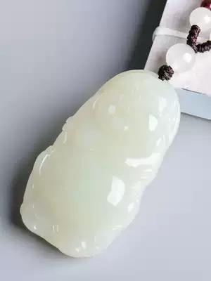 Jade Buddha Pendant Women's Laughing Buddha and Tian Jade Maitreya Buddha Jade Pendant Girl Jade Pei Natural Jade Necklace