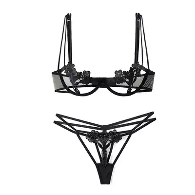 Women's Secret Sexy Lingerie Set Embroidery Lace Thong Bra Temptation Underwear