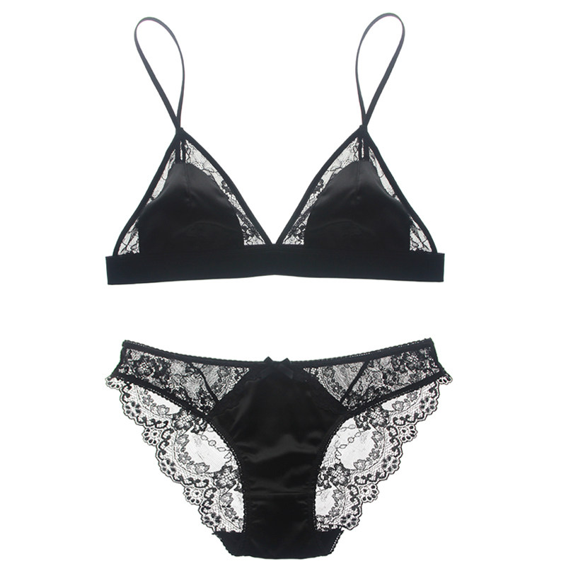 Woman's Secret High Set Woman Sensation Lace Ultra Slim Comfort Soft No Steel Ring Perspective Underwear Bra Hood Suit