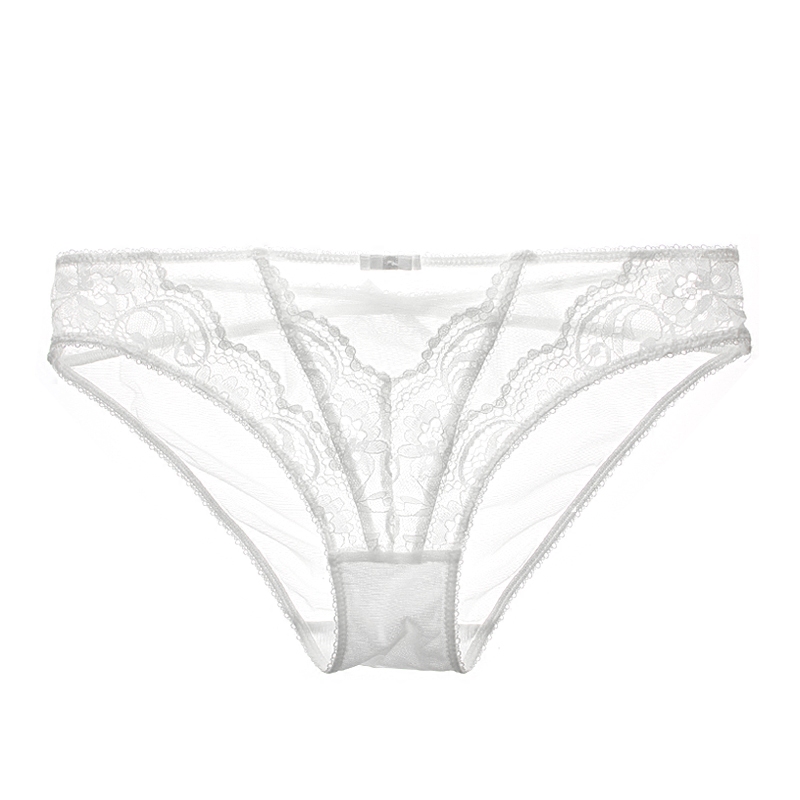 Woman's secret Sexy European and American lace Pure cotton bottom crotch girl transparent mesh low waist briefs