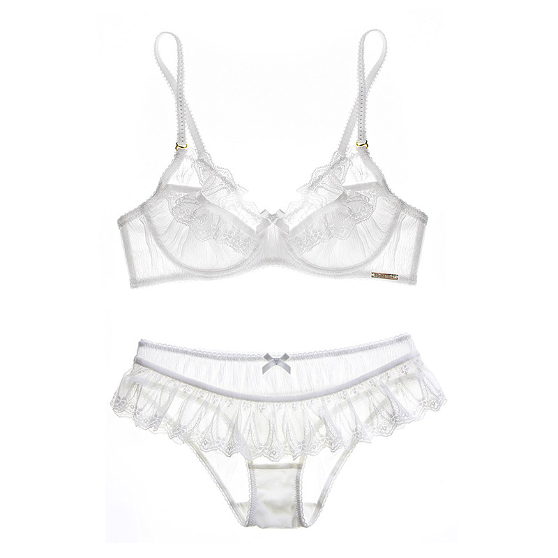 European and American Sexy thin Breathable Underwear Suit Slim Lace Lady Fat MM Big Size Bra Seduction Underwear