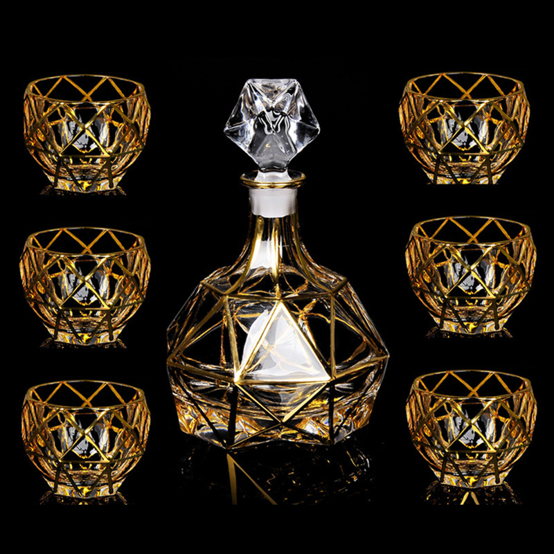 Creative Spherical Whisky Wine Cup Sketching Craftsmanship Crystal Wine With Wine Glass Suit Swing Wine Bottles for wine bottles-Taobao