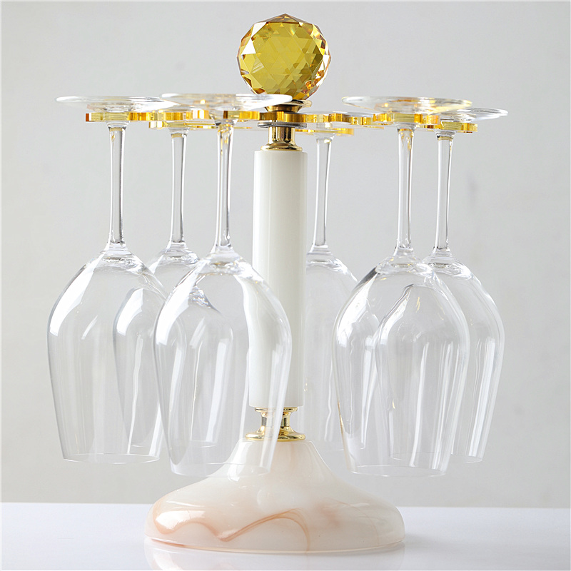 European-style luxury crystal wine glass holder set wine glass hanging rack home goblet wine glass upside-down rack