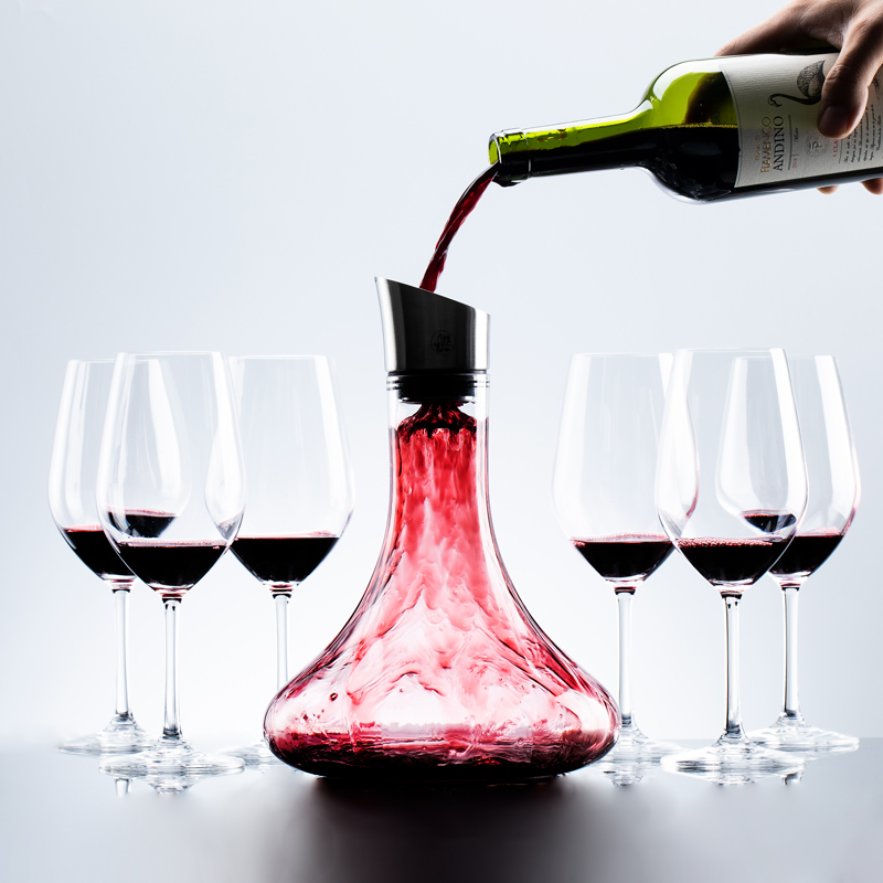 Crystal glass European-style red wine glass large size goblet wine decanter decanter home suit 6 wine glasses
