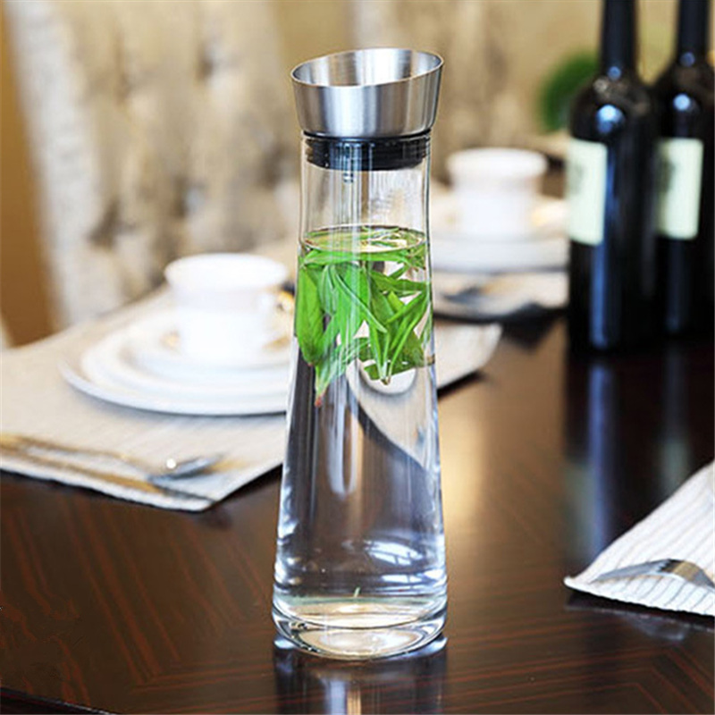 Creative craft creative cold kettle transparent glass heat-resistant household water cup set water cup lemon cup bottle