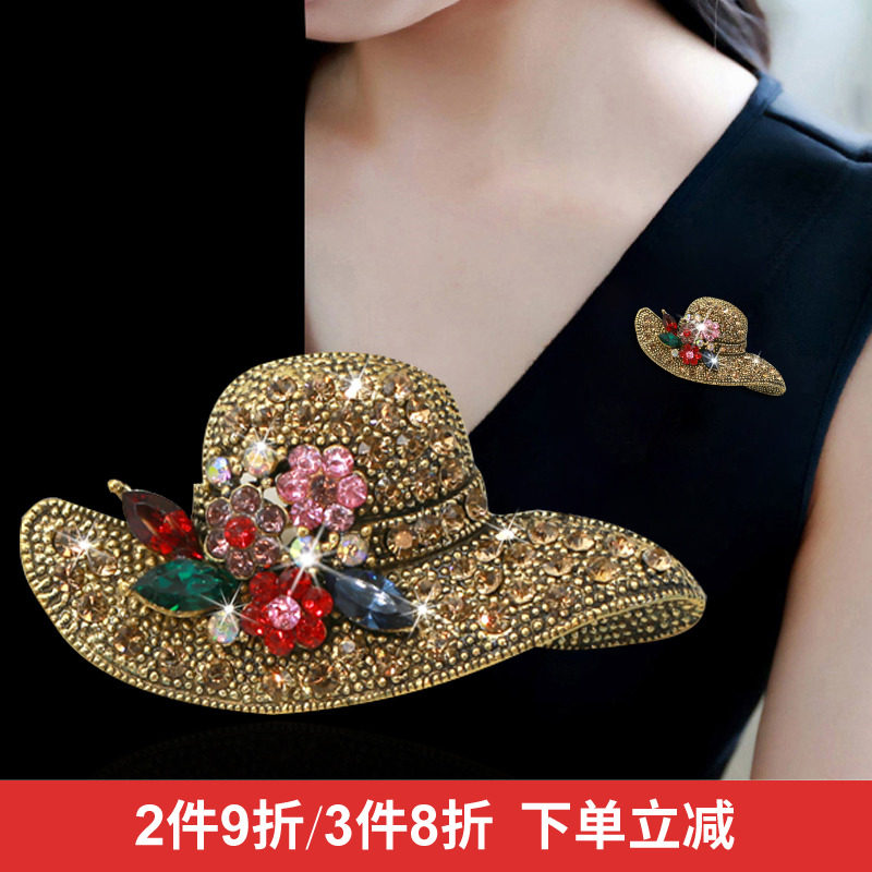 Korean hat brooch female cute Japanese creative high-grade wild coat scarf buckle pin decorative accessories trend