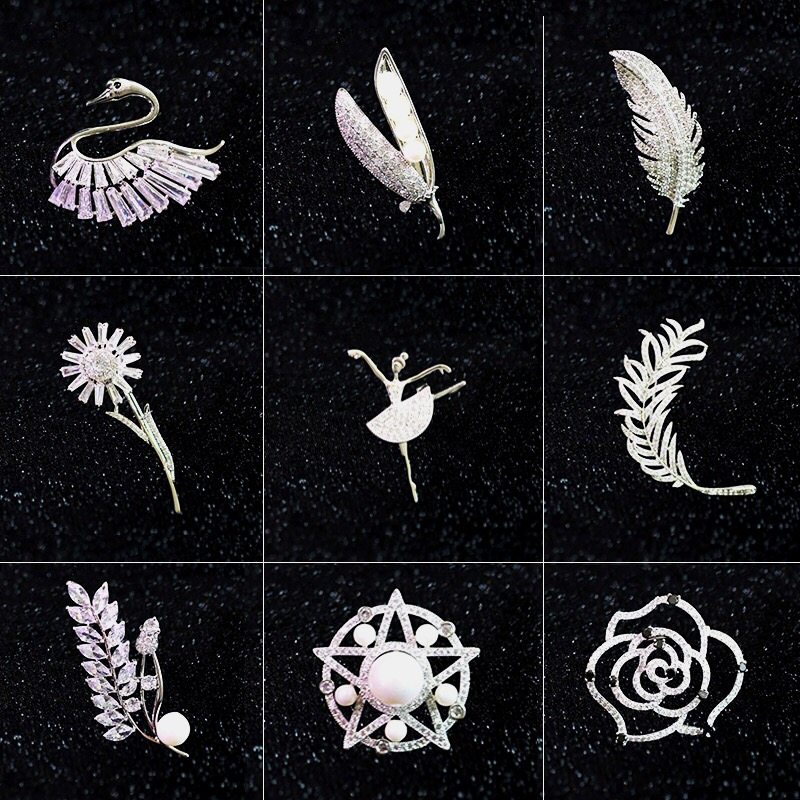 Day Korea Fashion chest and chest flower upscale creative elegance and elegant European and American pins sweater suits silk scarves with accessories ladies-Taobao